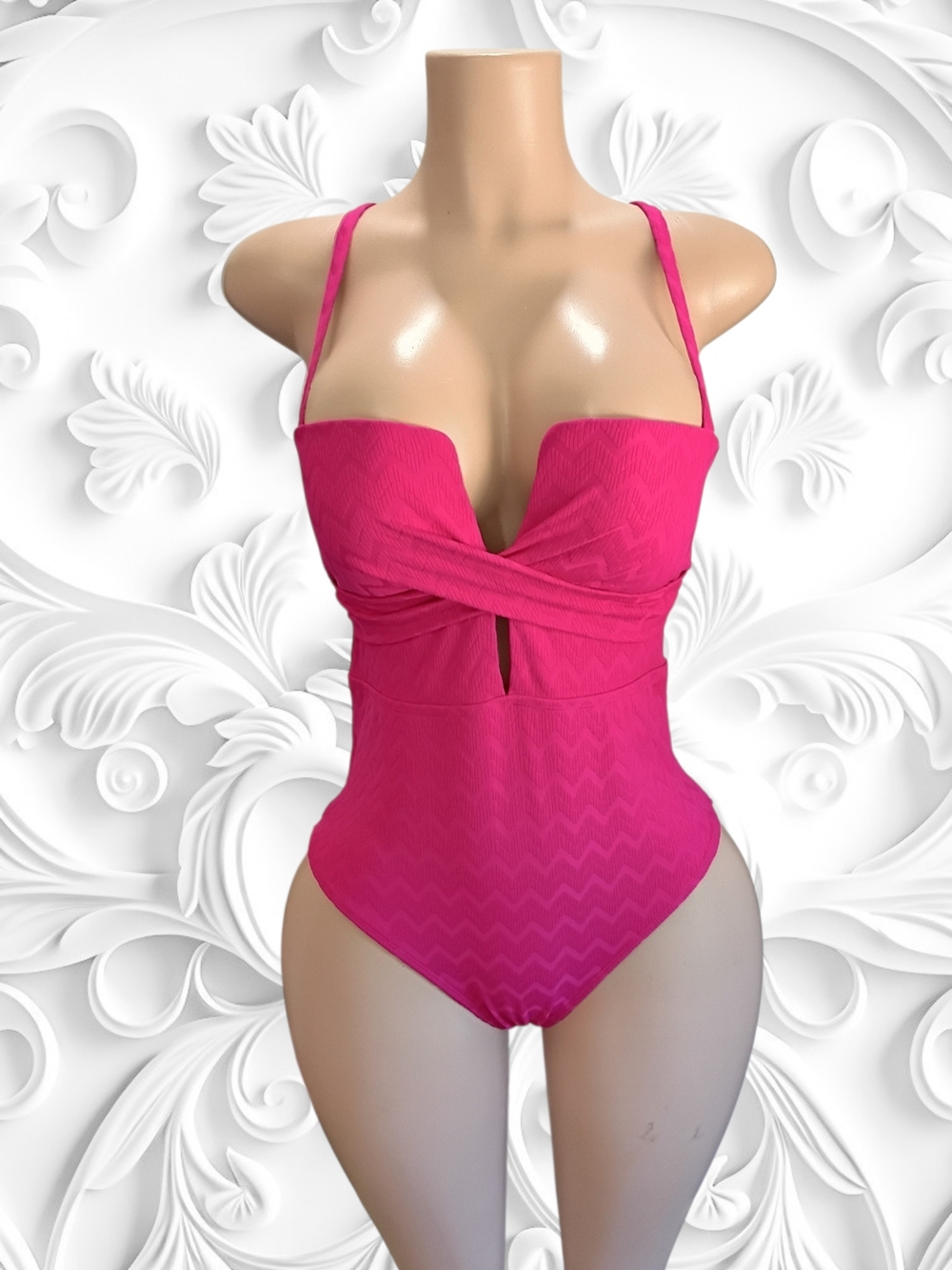 Fuchsia One-Piece Twist Front Swimsuit